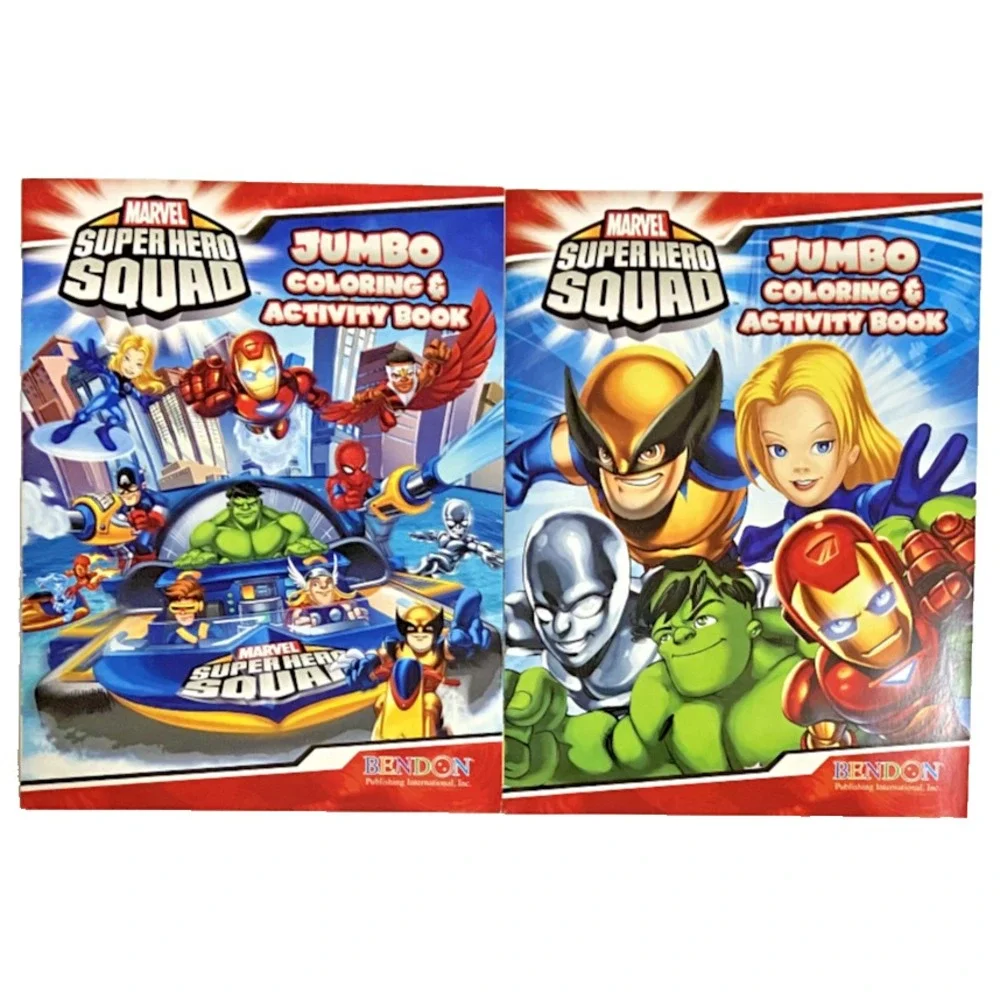 MARVEL SUPER HERO SQUAD Jumbo Coloring & Activity Books Hulk Iron Man Spider-Man